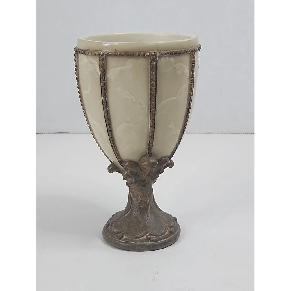 Vtg Croscill RN21857 Alabaster Resin Neoclassical Bathroom Vanity Tumbler Cup
